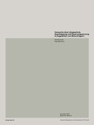 cover image of Versuche über Längsschub, Querbiegung und Quervorspannung in Zugplatten von Betonträgern